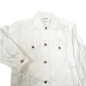 Denim & Supply Ralph Lauren Trucker Jacket Distressed Denim Women’s Xs‎ White